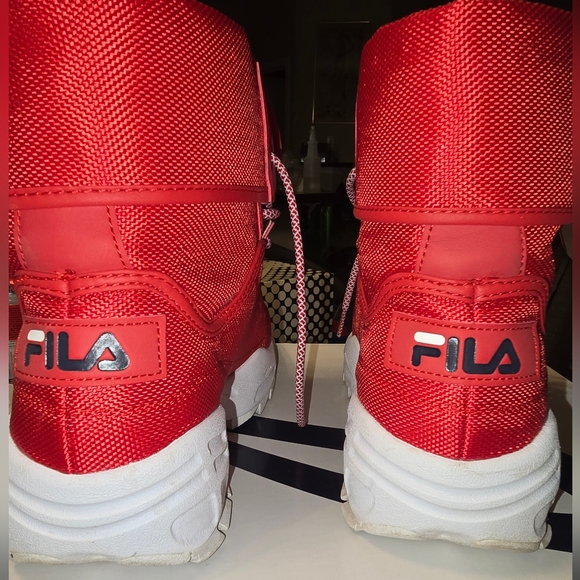 Fila Disruptor Ballistic Red Mesh High Top Sneakers Size 10 - Picture 4 of 10